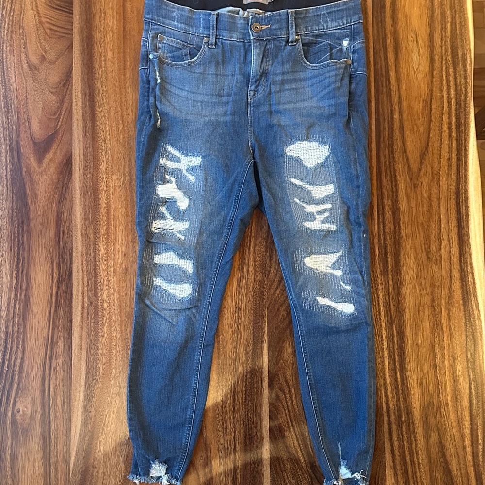 Torrid Bombshell Skinny Distressed Blue Jeans